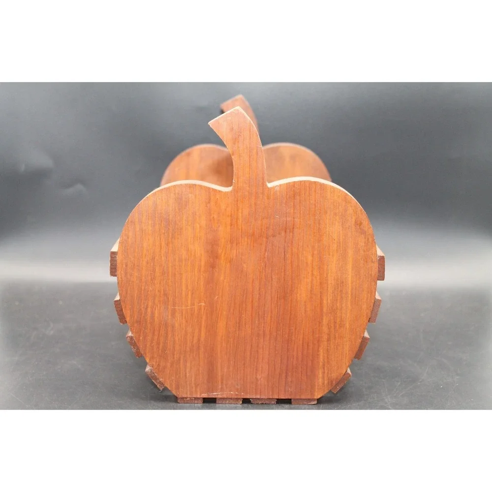 Vintage Wooden Apple Basket Crate Country Farmhouse Kitchen Cottagecore Decor